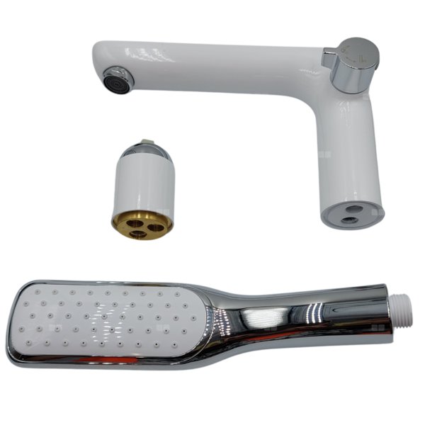 Bateria wannowa 3-otworowa, biały/chrom