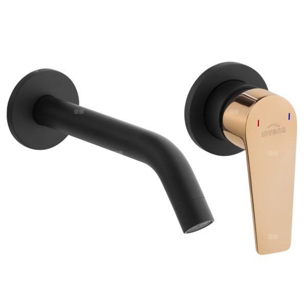 BATERIA UMYWALKOWA PODTYNKOWA MIDNIGHT, CZARNY / GOLD ROSE