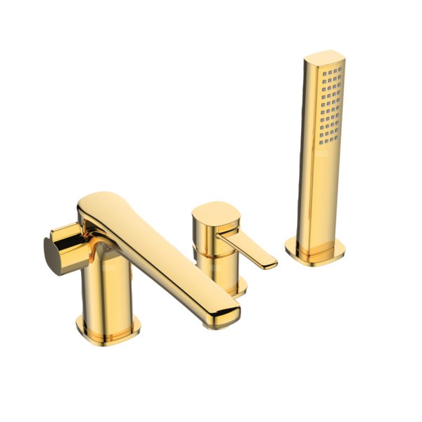 Bateria wannowa 3-otworowa Glamour złoty