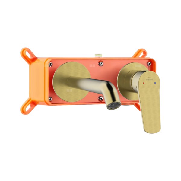 Bateria umywalkowa podtynkowa Alonia złoto szczotkowane