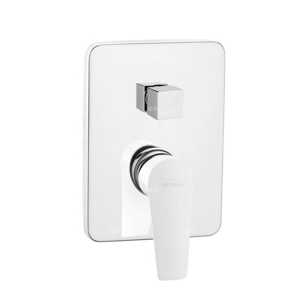 BATERIA PODTYNKOWA 2-F DOKOS BIAŁY / CHROM, ROZETA KWADR