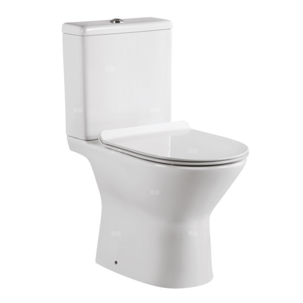 Kompakt WC Lumin z miską bezkołnierzową i deską wolnoopadającą