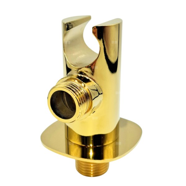 Uchwyt kątowy na słuchawkę do baterii podtynkowej Glamour, złoty