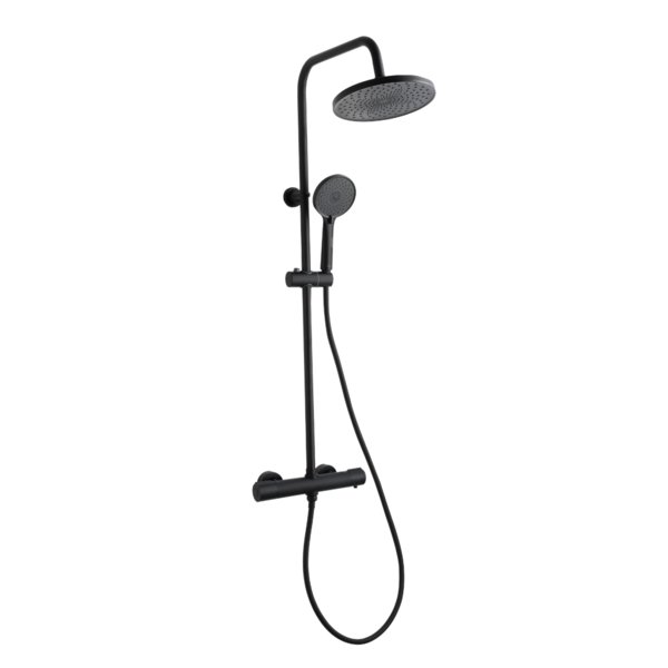 Deszczownia z baterią termostatyczną Volos czarny