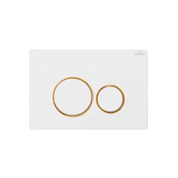 Przycisk spłukujący do stelaża podtynkowego 604 biało-złoty