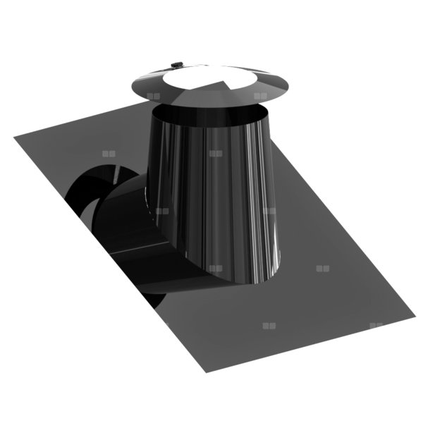Przejście przez dach 26-35st. stal nierdzewna z kołnierzem RAL9011MB fi200mm