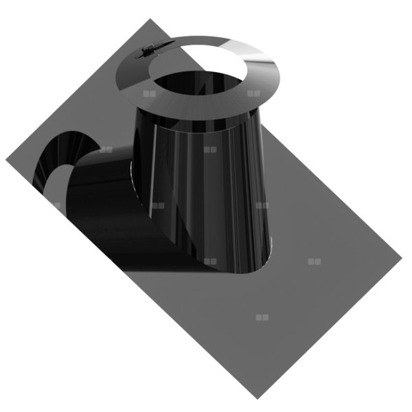 Przejście przez dach 36-45st. stal nierdzewna z kołnierzem RAL9011MB fi200mm