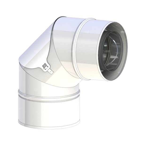 Kolano sztywne 87 st. z rewizją 60/100 z uszczelką