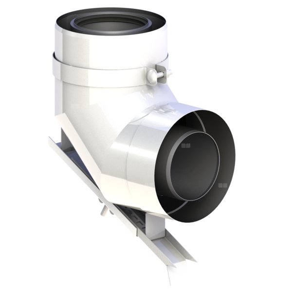 Kolano renowacyjne 90st. fi60/100mm do kominów ceramicznych z regulowaną podporą, z uszczelką