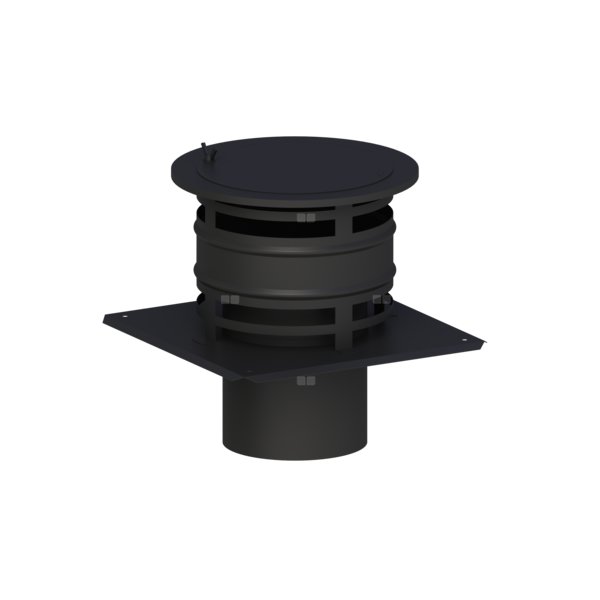 Daszek holenderski fi 130mm z rewizją i płytą malowany na czarno