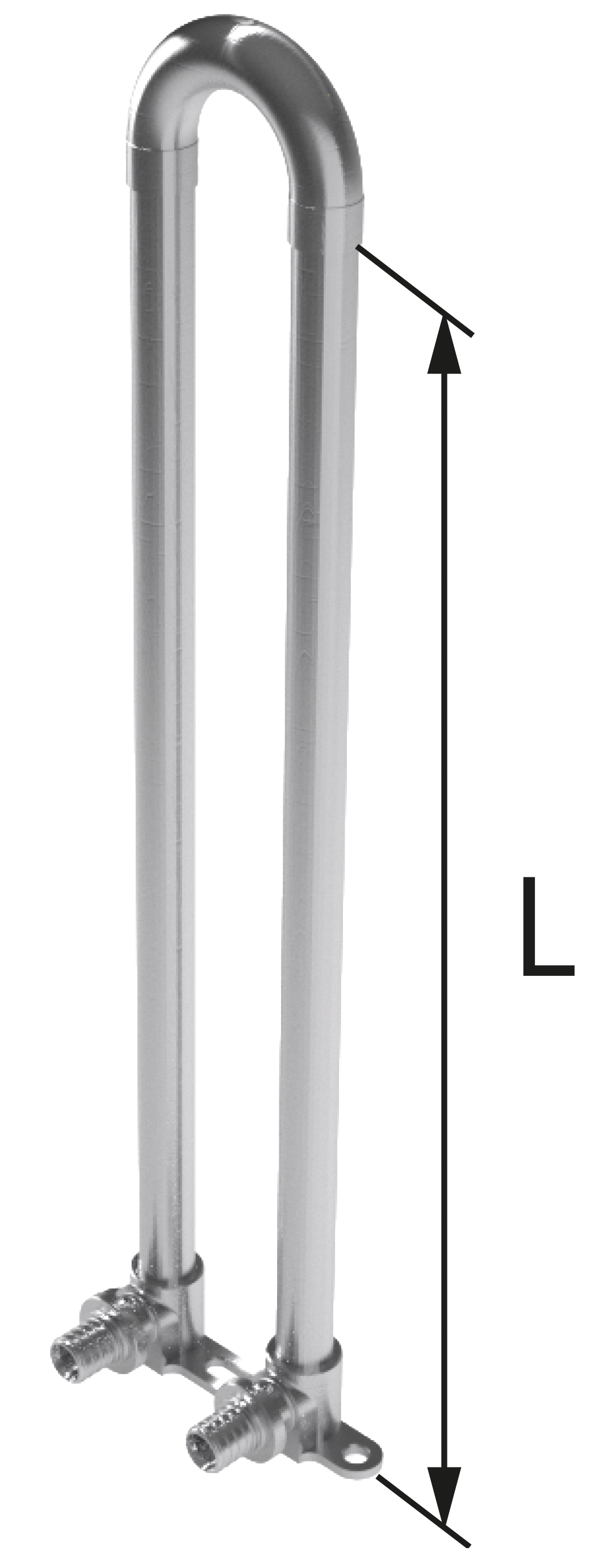 Kolano zespolone mosiężne z rurą Cu fi15 ultraLINE - 14 L = 300 mm