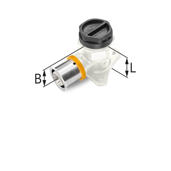 Kolano ścienne PPSU z uszami GW ultraPRESS - 16 Rp1/2" L = 40.5 mm