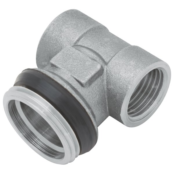 Trójnik niklowany z uszczelką - G1" x G1/2" x G1/2"