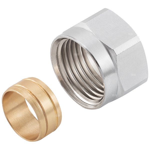 Śrubunek mosiężny z pierścieniem do rury Cu FI15 - G1/2''