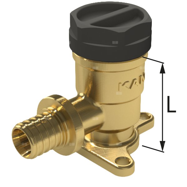 Kolano ścienne mosiężne z uszami GW ultraLINE - 14 Rp1/2'' L = 52.5 mm