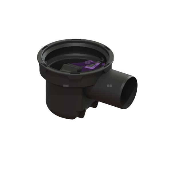 Korpus wpustu z zamknięciem cieczy lekkich, syfonem wodnym oraz zabezpieczeniem przeciwzalewowym, DN100