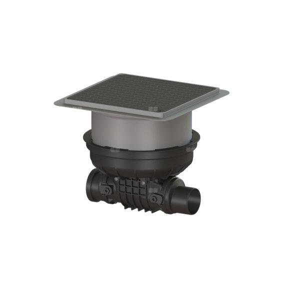 Zawór zwrotny (zasuwa burzowa) Staufix DN 90 z pokrywą czarną z 1 klapą z tworzywa i 1 klapą ze stali nierdzewnej