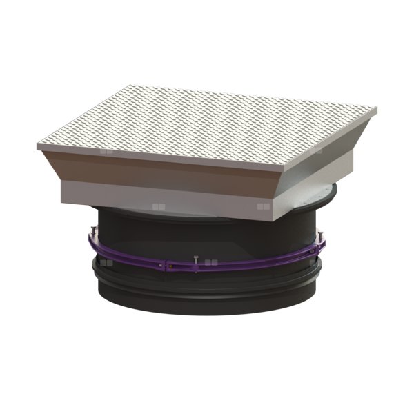 Nasada LW 800 z pokrywa ze stali nierdzewnej kl. D T: 274-523mm bez kołnierza