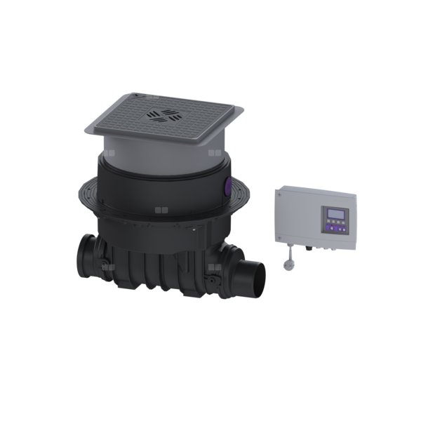 Zawór zwrotny z pompą Pumpfix F Komfort DN125 z czarną pokrywą