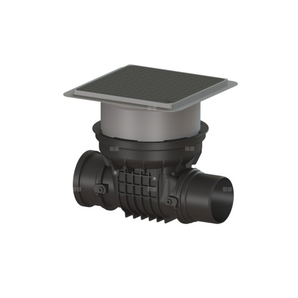 Zawór zwrotny (zasuwa burzowa) Staufix DN 150 z 1 klapką z tworzywa z pokrywa czarną