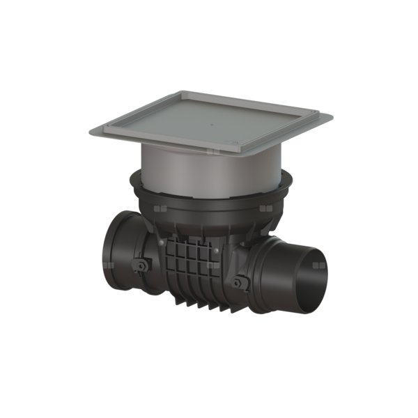 Zawór zwrotny (zasuwa burzowa) Staufix DN 150 z pokrywą pod płytki z dwoma klapami z tworzywa
