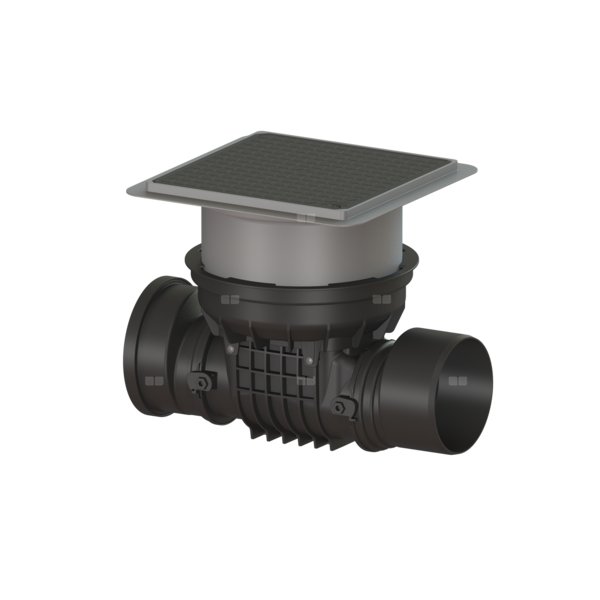 Zawór zwrotny (zasuwa burzowa) Staufix DN 200 z pokrywą czarną z dwoma klapami z tworzywa