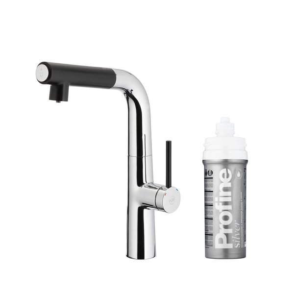 MUNGO BATERIA KUCHENNA Z FUNKCJĄ FILTRACJI WODY, CHROM / CZARNY + ZESTAW FILTRUJĄCY PROFINE SILVER S