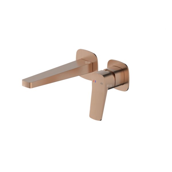 Bateria Malaga, umywalkowa, podtynkowa, ścienna, PVD brushed rose gold