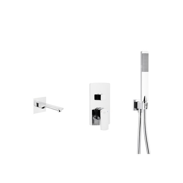 MOKAIT zestaw wannowy podtynkowy z baterią 3 funkcyjną, chrom