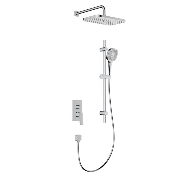 Zestaw natryskowy Malaga, podtynkowy z drążkiem przesuwnym, chrom