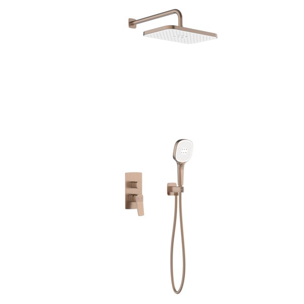 Zestaw natryskowy Malaga, podtynkowy, PVD brushed rose gold