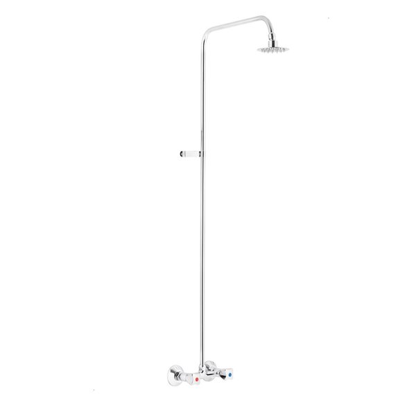 STANDARD BATERIA DWU UCHWYTOWA ŚCIENNA Z NATRYSKIEM STAŁYM, CHROM