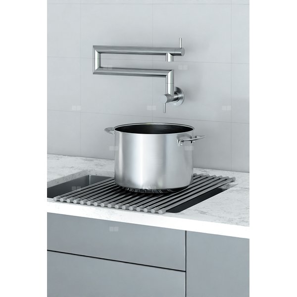 Bateria DUERO POT FILLER, kuchenna, ścienna, przegubowa, INOX