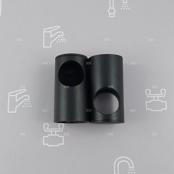 ZESTAW UCHWYTÓW RURY Z ZAŚLEPKĄ DO NATRYSKU PRZESUWNEGO MOZA, BLACK