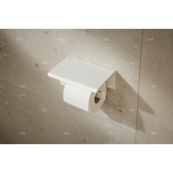 UCHWYT NA PAPIER TOALETOWY, Z PÓŁKĄ, WHITE
