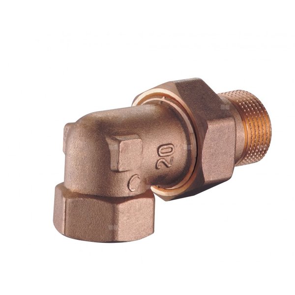 Złączka grzejnikowa kolankowa, mosiężna (śrubunek) 1/2"