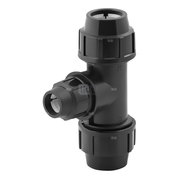 Trójnik skręcany redukcyjny do rur PE PN16 50 x 32 mm