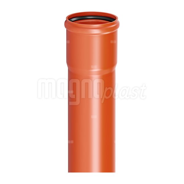 Rura PVC-U KG 160x4,7x2000 Klasa C, SN8, SDR34, z wydłużonym kielichem WK i uszczelką do kanalizacji zewnętrznej, LITA, pomarańczowa