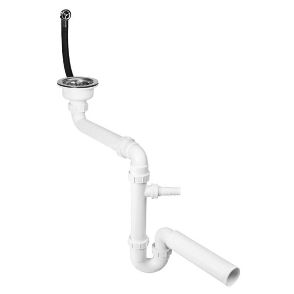 Syfon zlew.jednokom.przelew okrągły,spust 3,5"