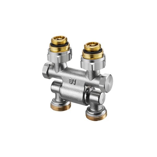 Multiflex F, ZB-podwójne przyłącze z odcięciem, kątowo-proste, 1/2GZx3/4GZ