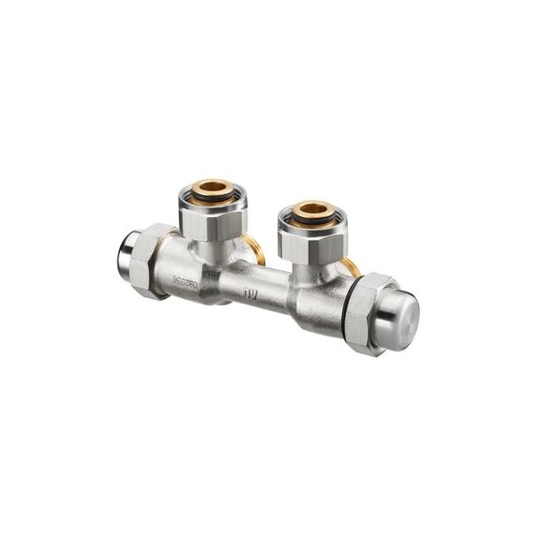 Multilex FQ, podwójne przyłącze grzejnikowe z funkcją automatycznego równoważenia, G 3/4 NZ x G 3/4 GZ, kątowe, lewostronne