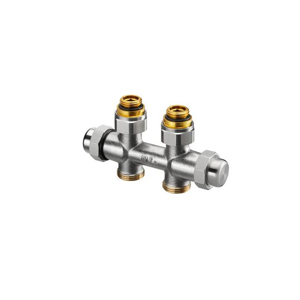Multilex FQ, podwójne przyłącze grzejnikowe z funkcją automatycznego równoważenia, G 1/2 GZ x G 3/4 GZ, proste