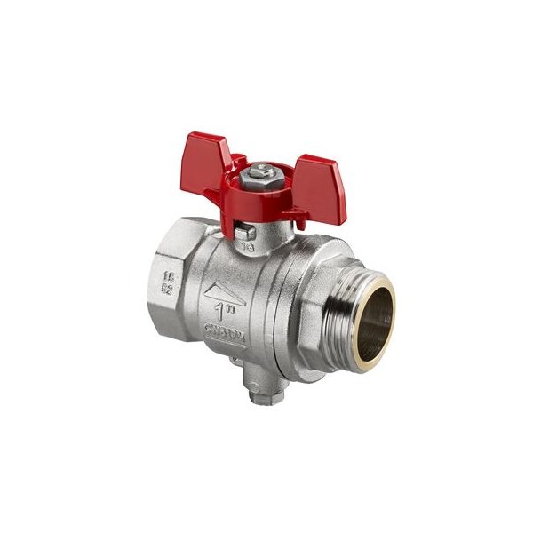 Zawór kulowy 1 z tuleją do podłączania czujnika temperatury