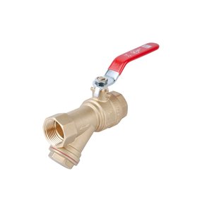 PHA-006 G1/2 WW PN30 DN15 Kurek kulowy z filtrem skośnym dławik II CuZn