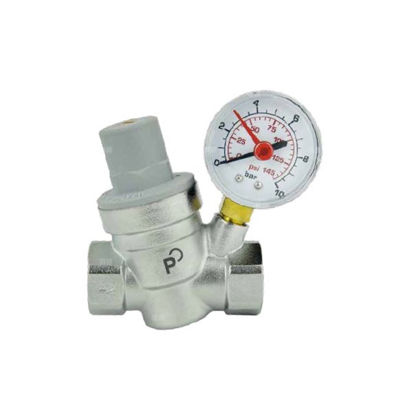 Zawór redukcyjny ciśnienia wody z ciśnieniomierzem PHA-RCM 3/4'' DN 20 PN 10 Tmax 80'C
