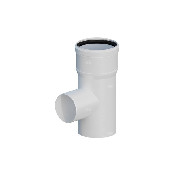PP trójnik R=500mm z odgałezieniem redukowanym DN200/80mm z uszczelką [EPDM] R=500mm