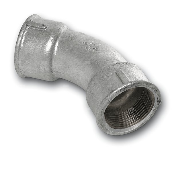 Łuk 45' SANHA 41#, żeliwo (cynk/nikiel) (ocynk), 4'' (GW)