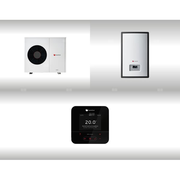 Pompa ciepła powietrzna powietrze-woda monoblok SAUNIER DUVAL GeniaAir HA 7-6 O 7 kW 230 V + Moduł naścienny HE 9-6 WB + Regulator SRC 720