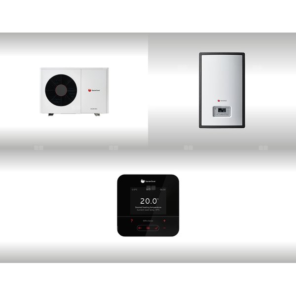 Pompa ciepła powietrzna powietrze-woda monoblok SAUNIER DUVAL GeniaAir HA 3-6 O 3.6 kW 230 V + Moduł naścienny HE 9-6 WB + Regulator SRC 720