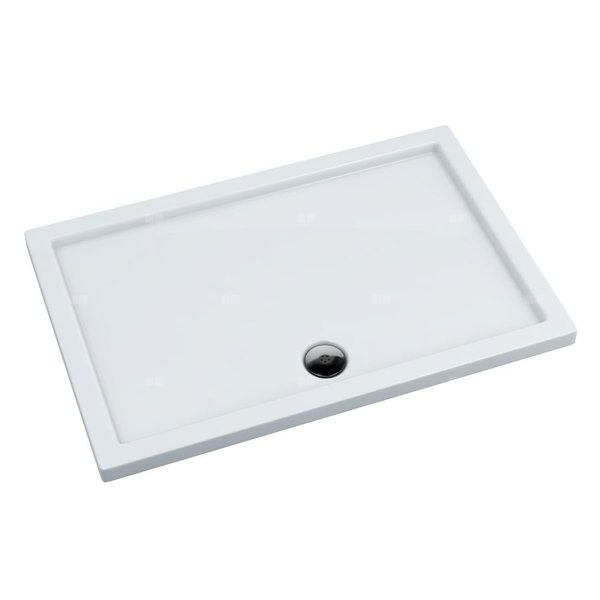 Brodzik akrylowy Caspar 90x140x5 cm, prostokątny z odpływem na dłuższym boku